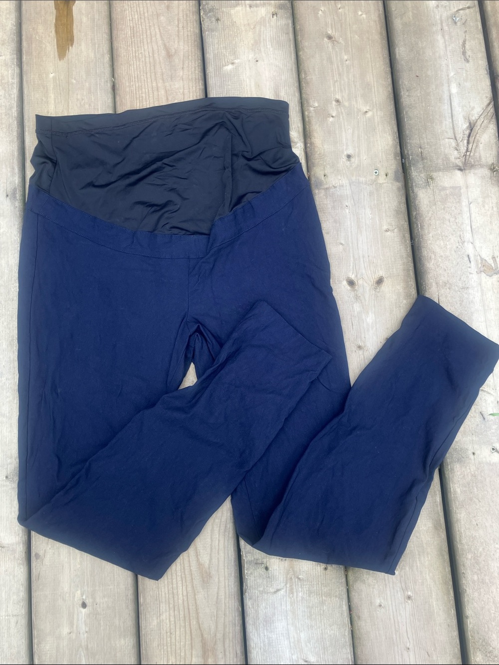 High-Waist Maternity Pants in Navy and Black